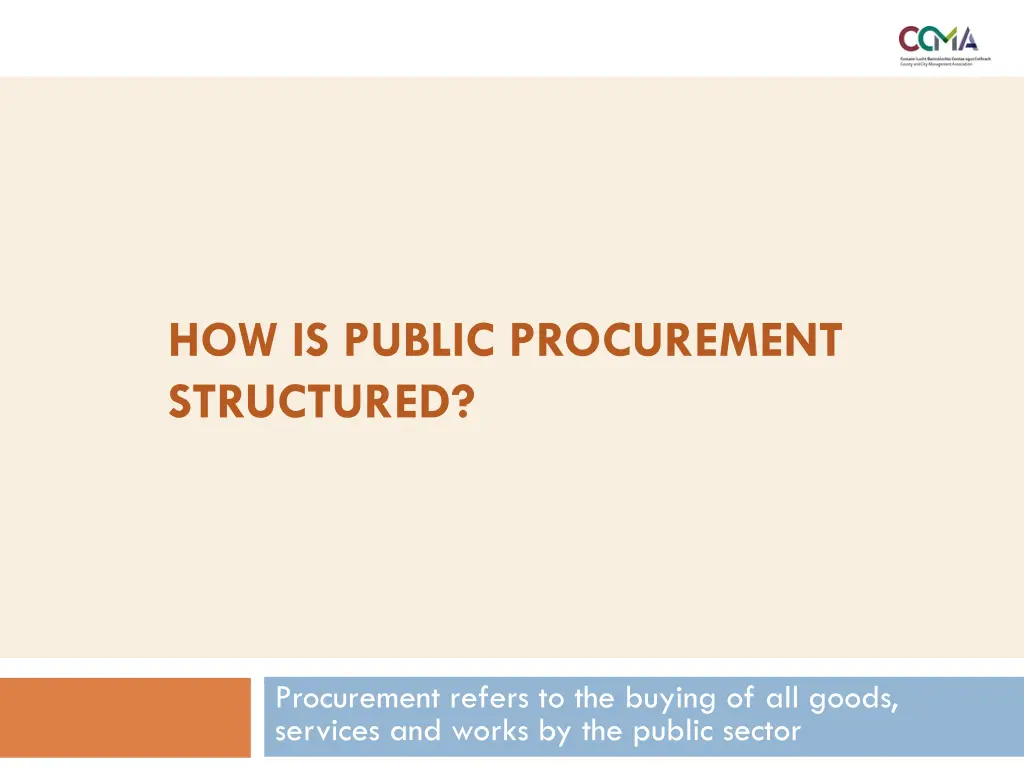 how is public procurement structured