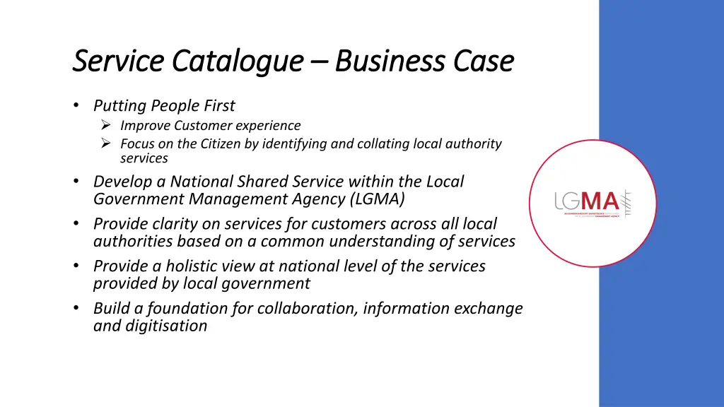 service catalogue service catalogue business case