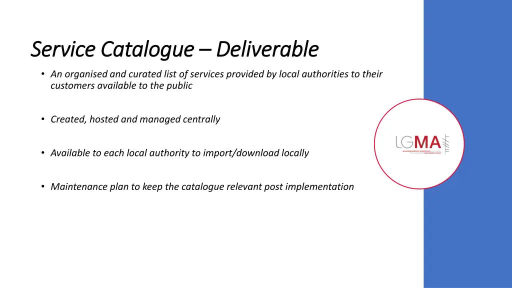 service catalogue service catalogue deliverable
