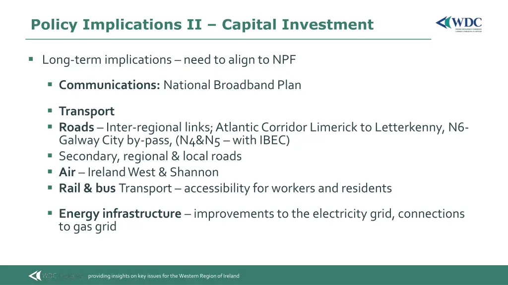policy implications ii capital investment