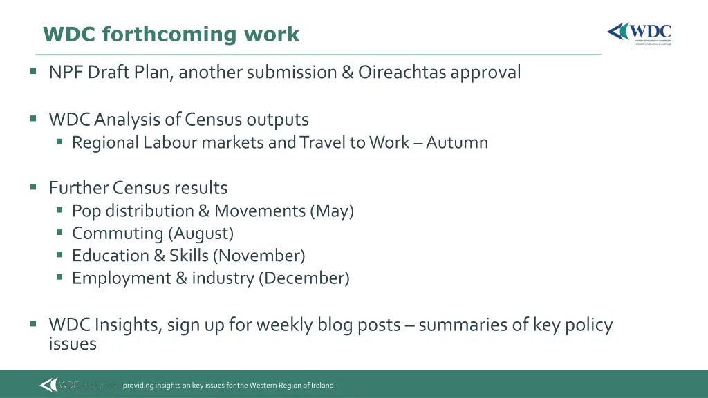 wdc forthcoming work