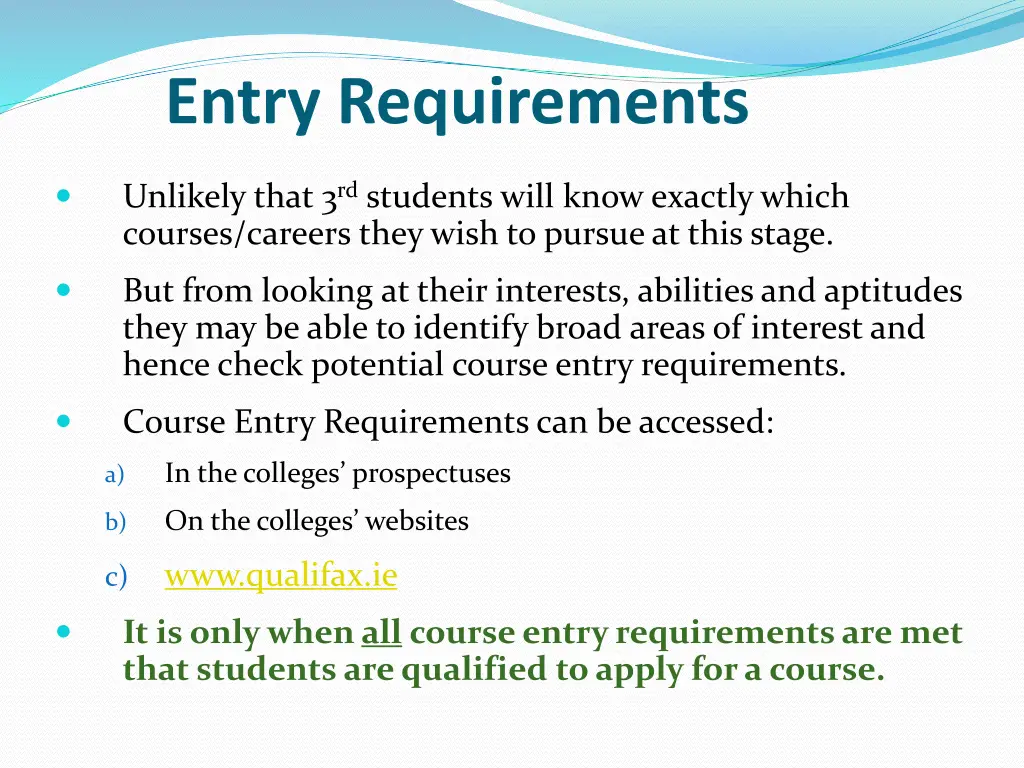 entry requirements 1
