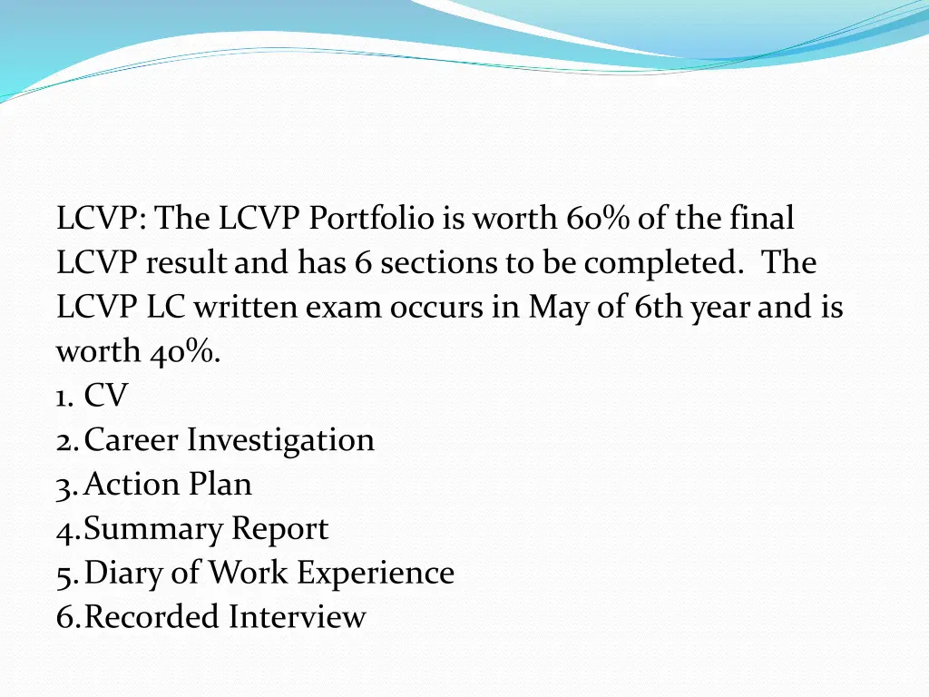 lcvp the lcvp portfolio is worth 60 of the final