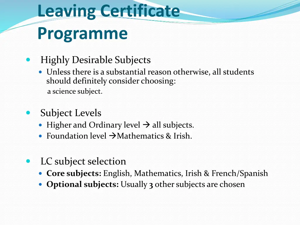 leaving certificate programme 1