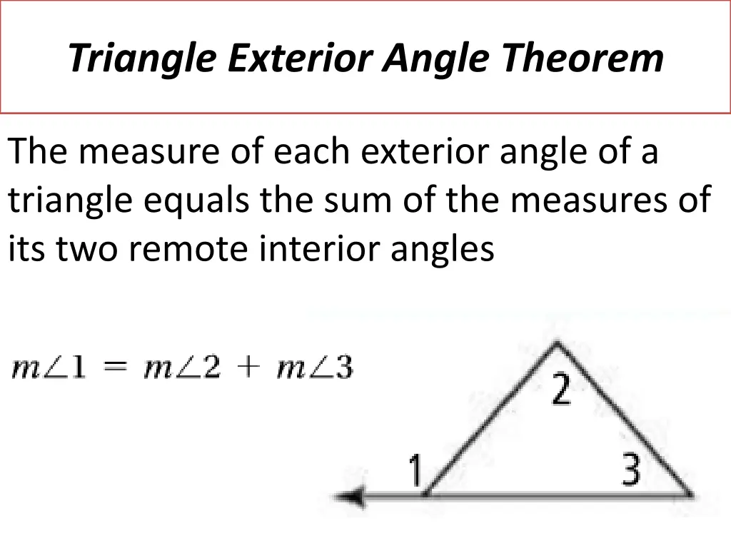 triangle exterior angle theorem