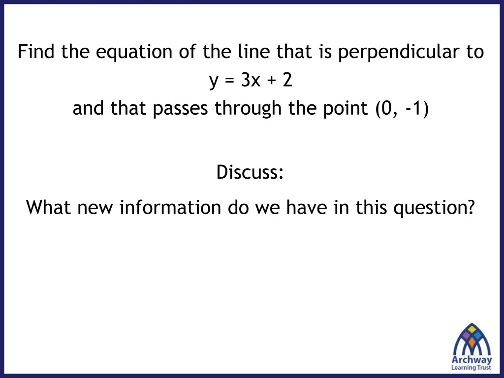 find the equation of the line that