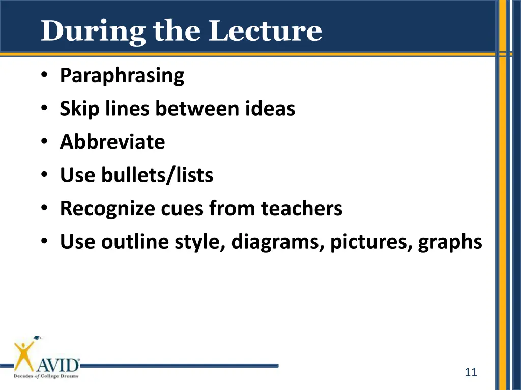during the lecture 1