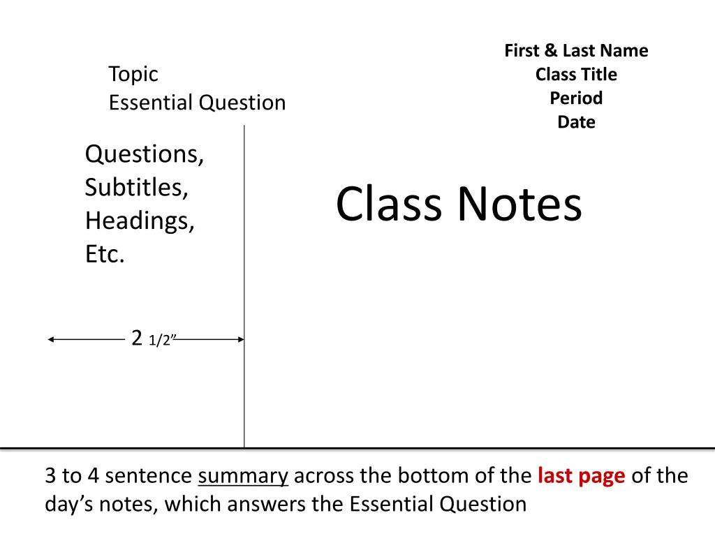 first last name class title period date