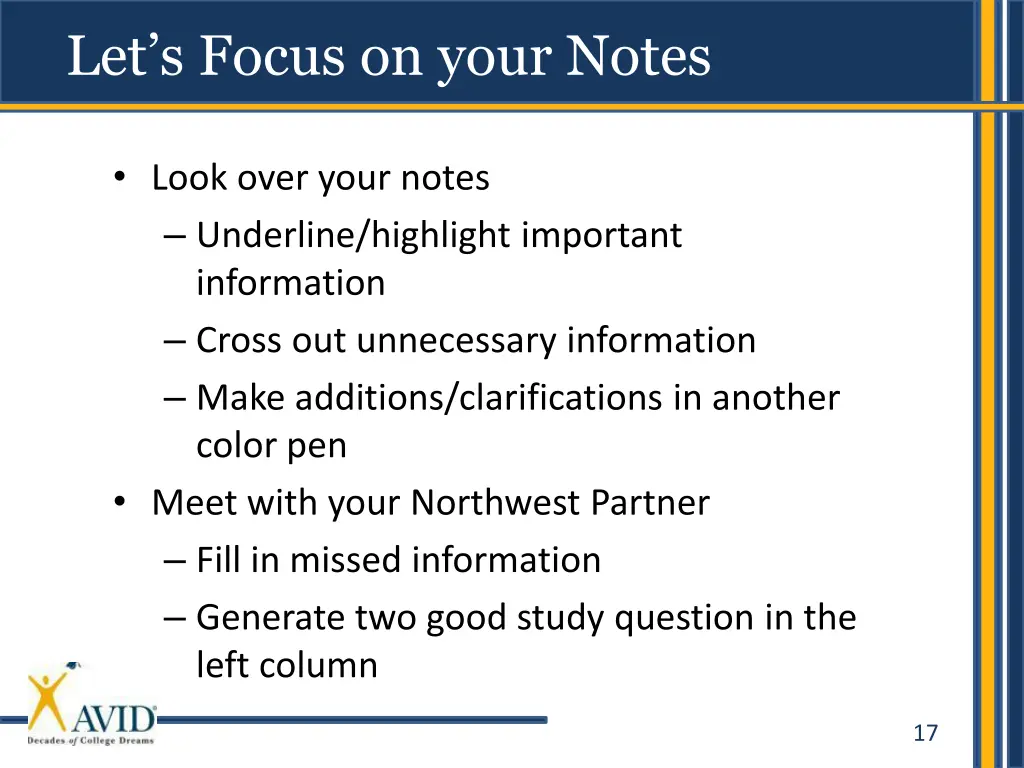 let s focus on your notes