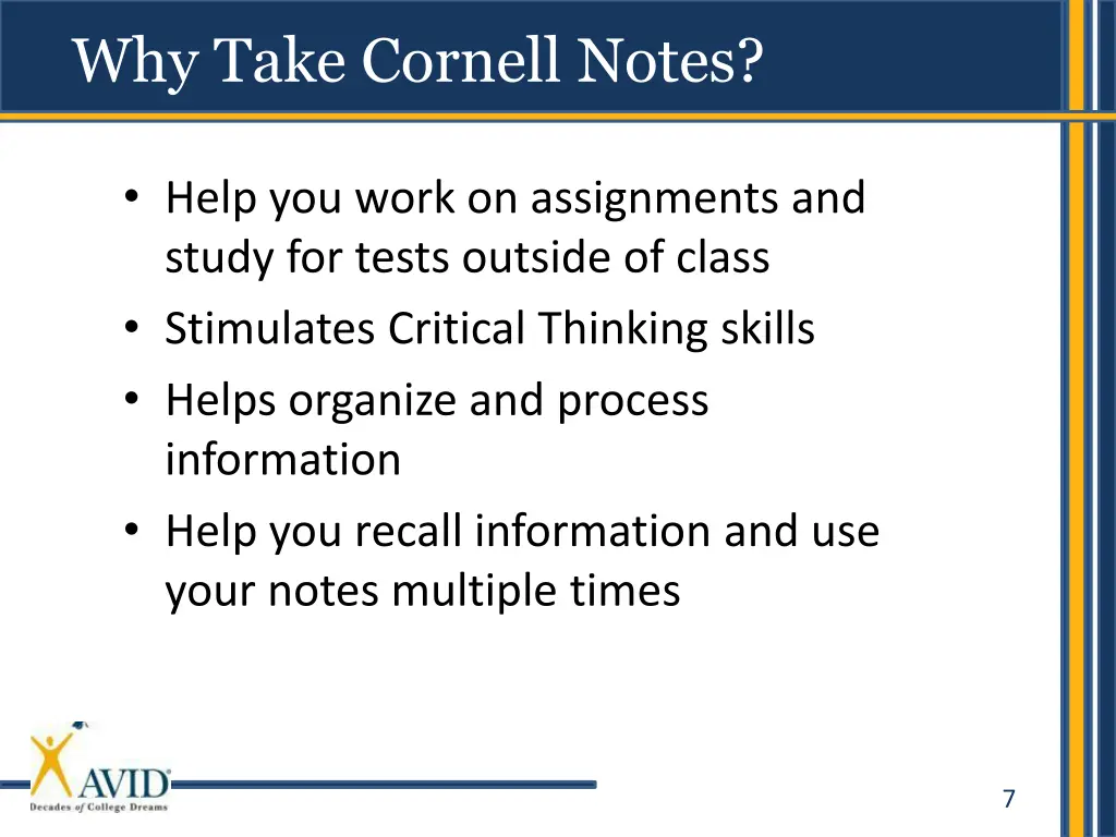 why take cornell notes