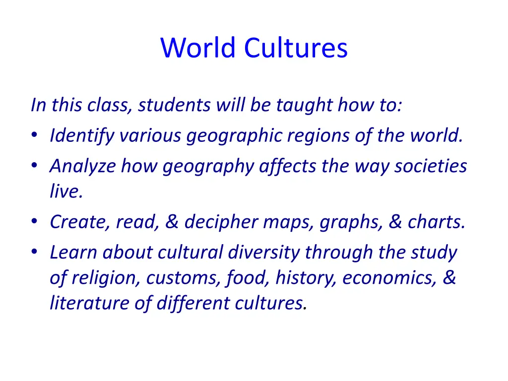 world cultures 1