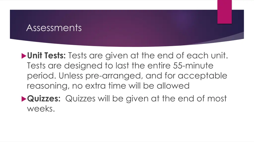 assessments
