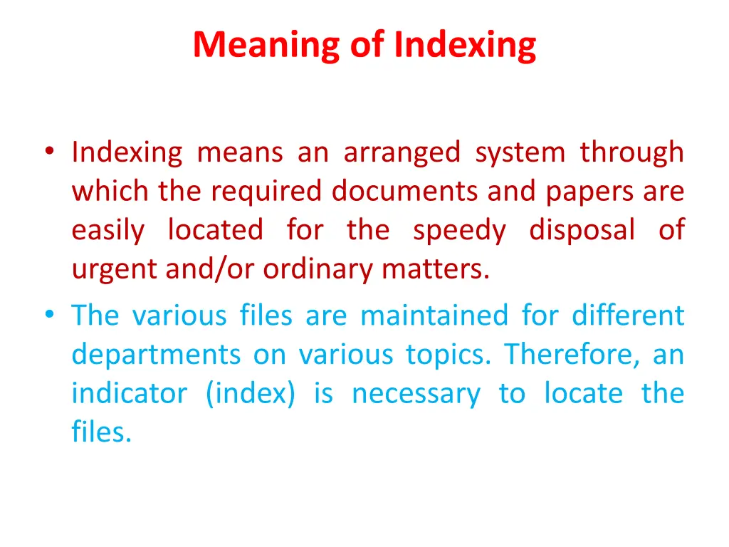 meaning of indexing