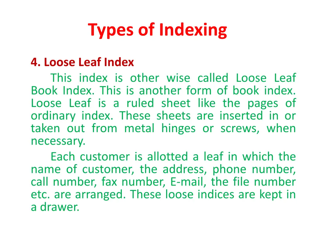 types of indexing 3
