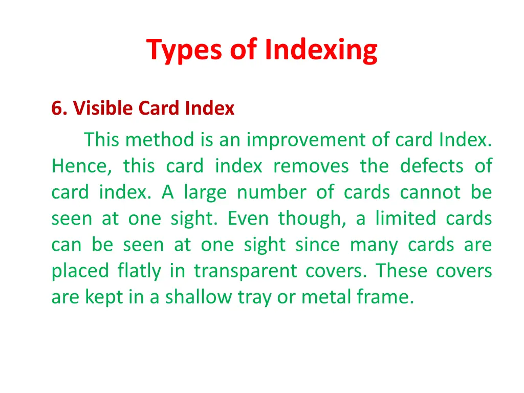 types of indexing 5