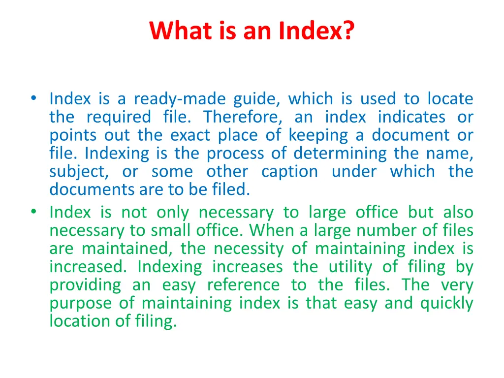 what is an index