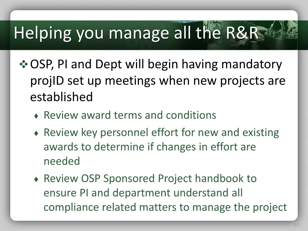 helping you manage all the r r