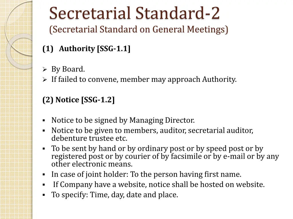 secretarial standard 2 secretarial standard