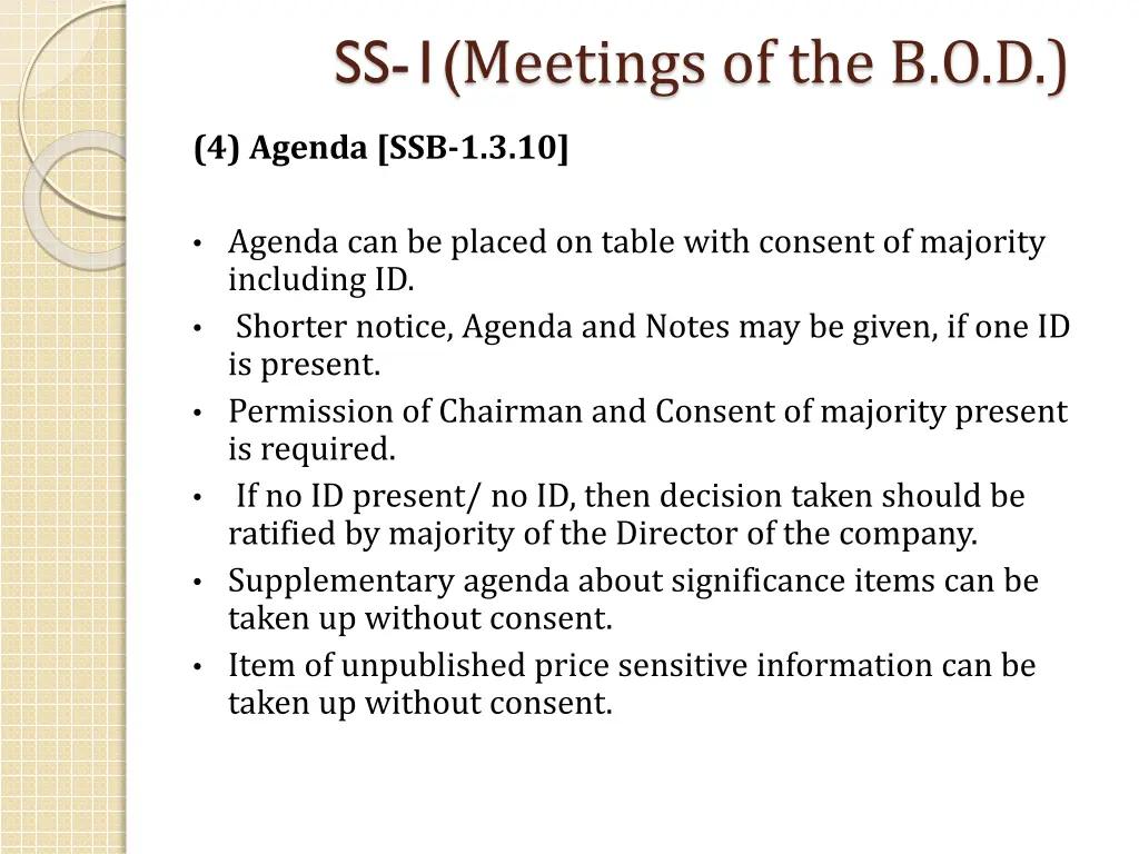 ss 1 meetings of the b o d 3