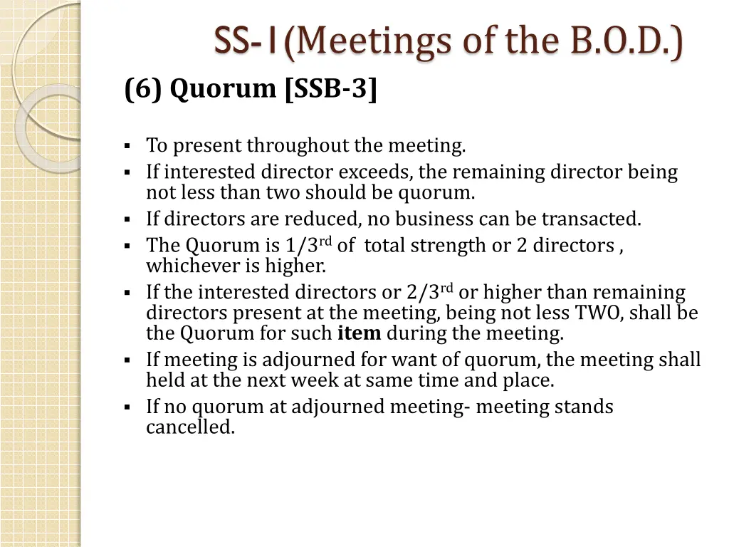 ss 1 meetings of the b o d 5