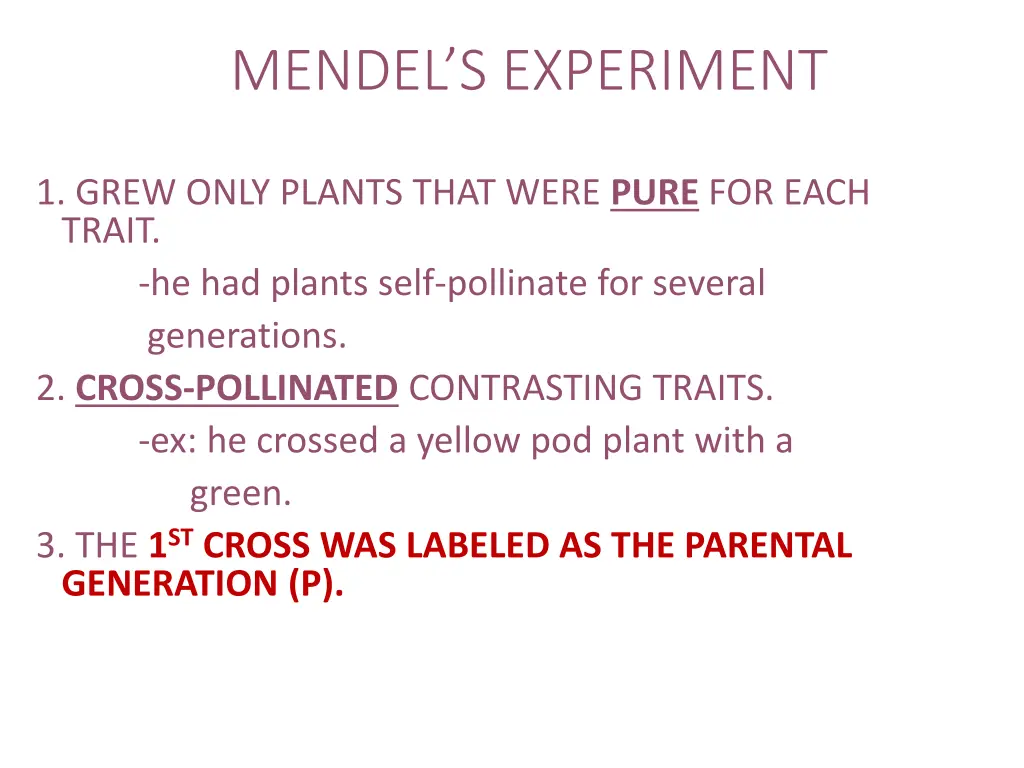mendel s experiment