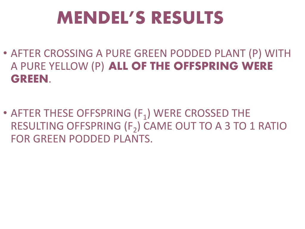 mendel s results