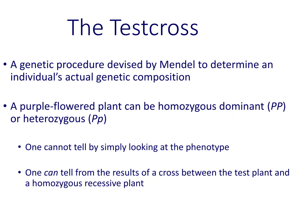 the testcross
