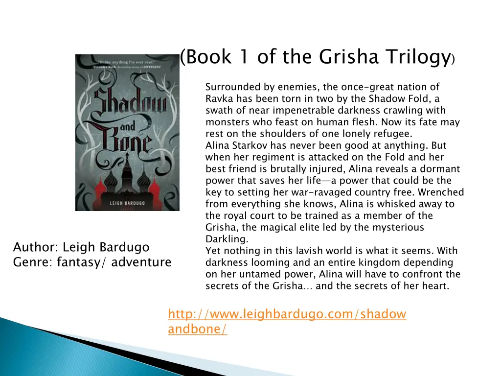 book 1 of the grisha trilogy