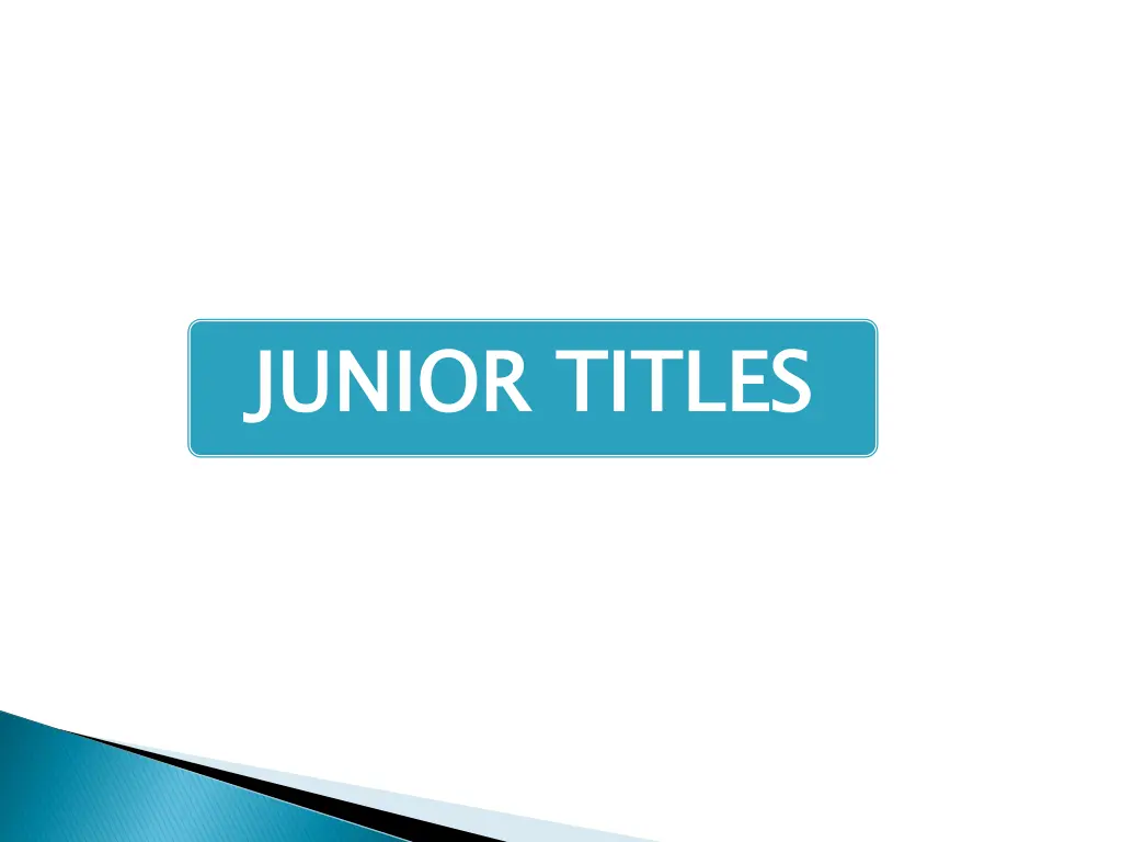junior titles