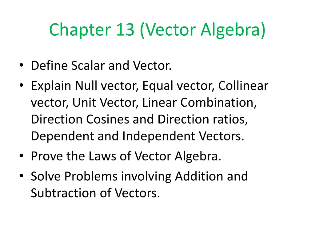 chapter 13 vector algebra