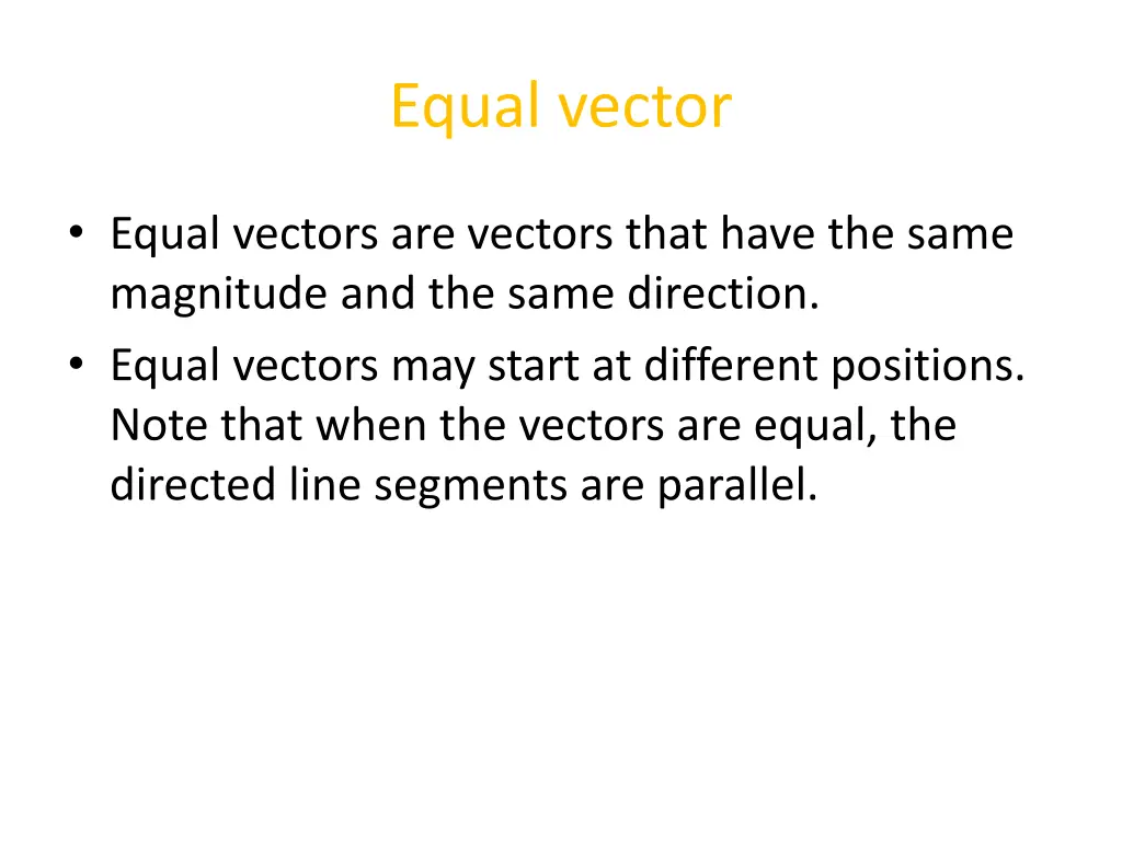 equal vector