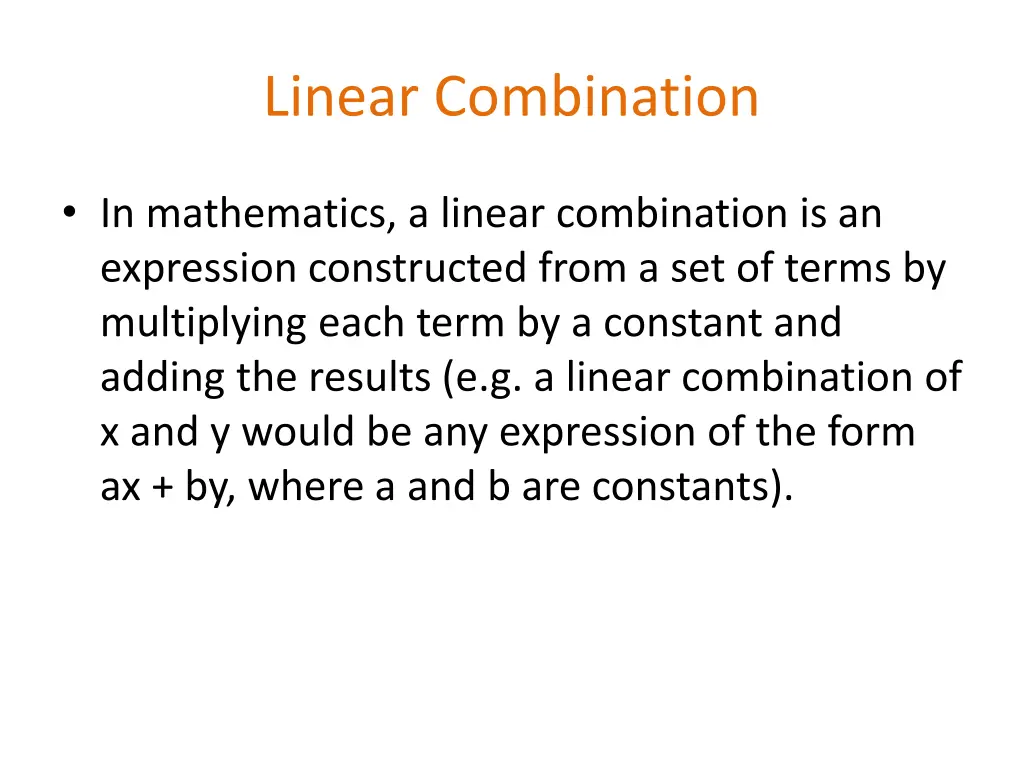 linear combination