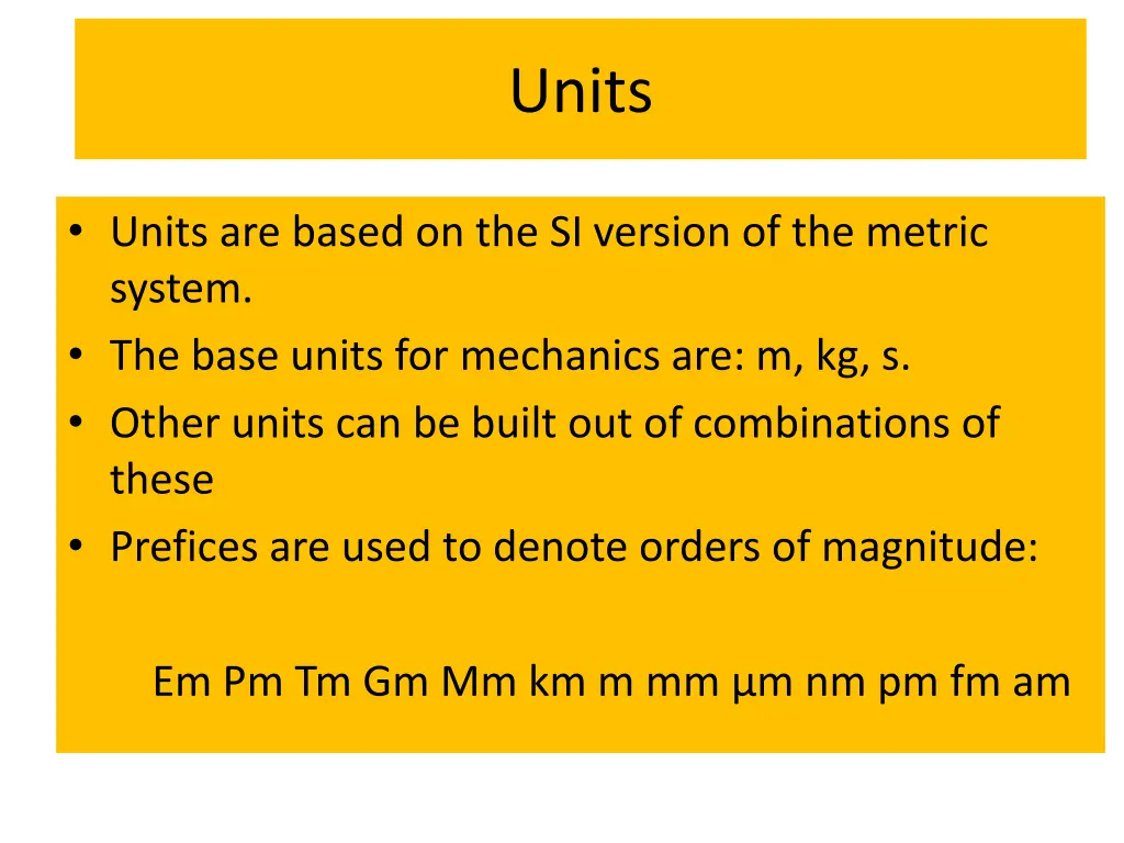 units