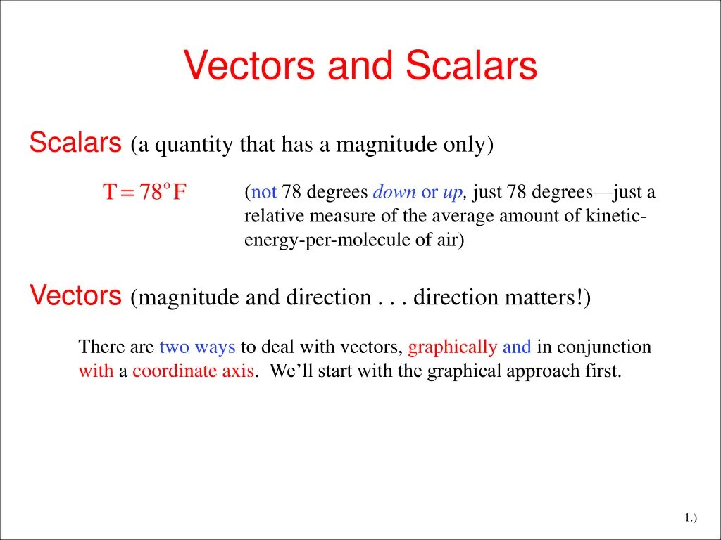 vectors and scalars