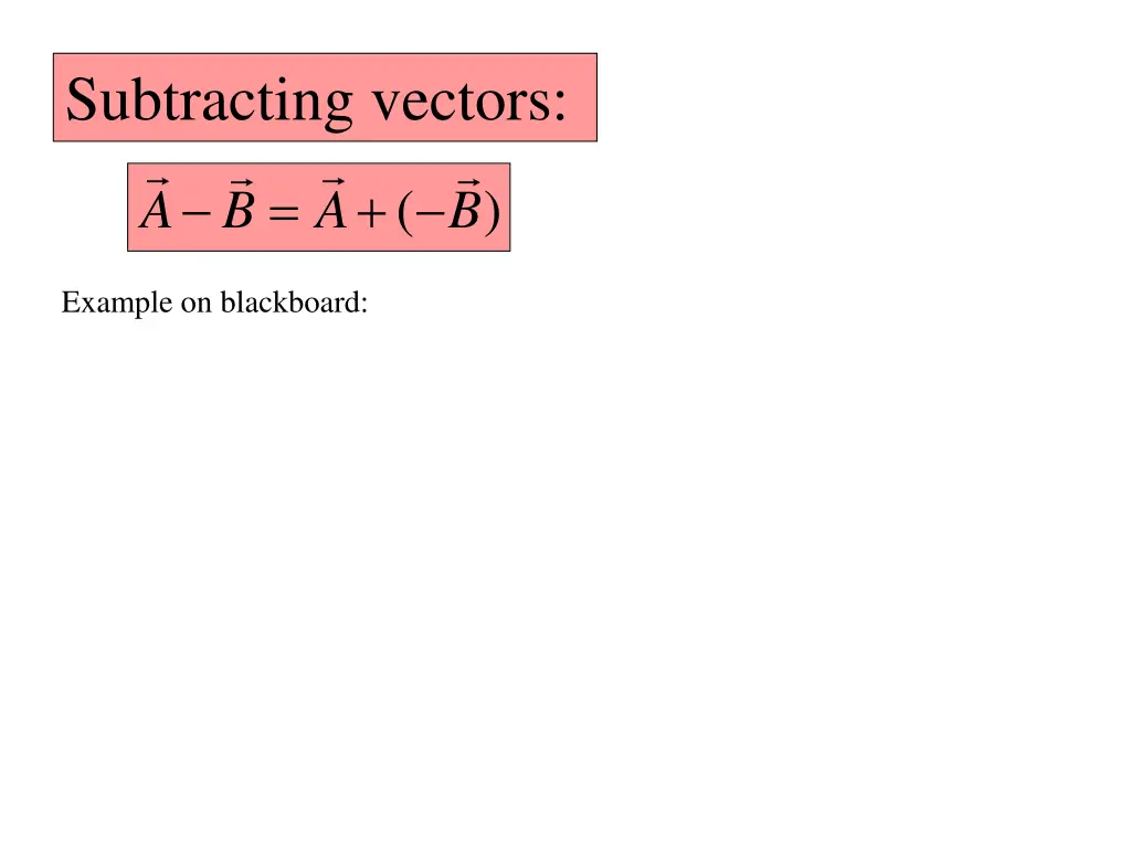 subtracting vectors