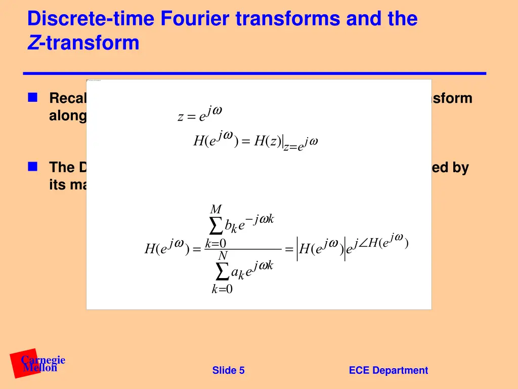 discrete time fourier transforms