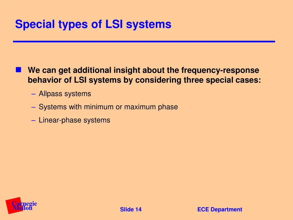 special types of lsi systems