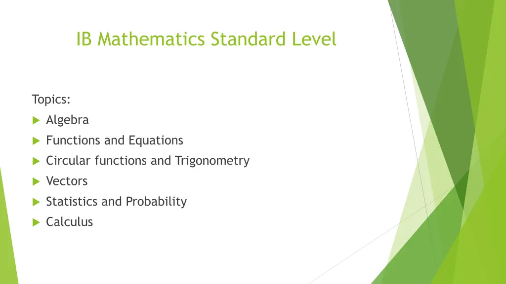 ib mathematics standard level 1