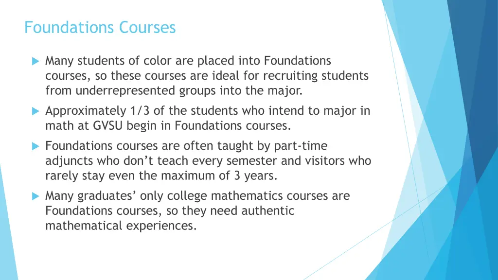 foundations courses