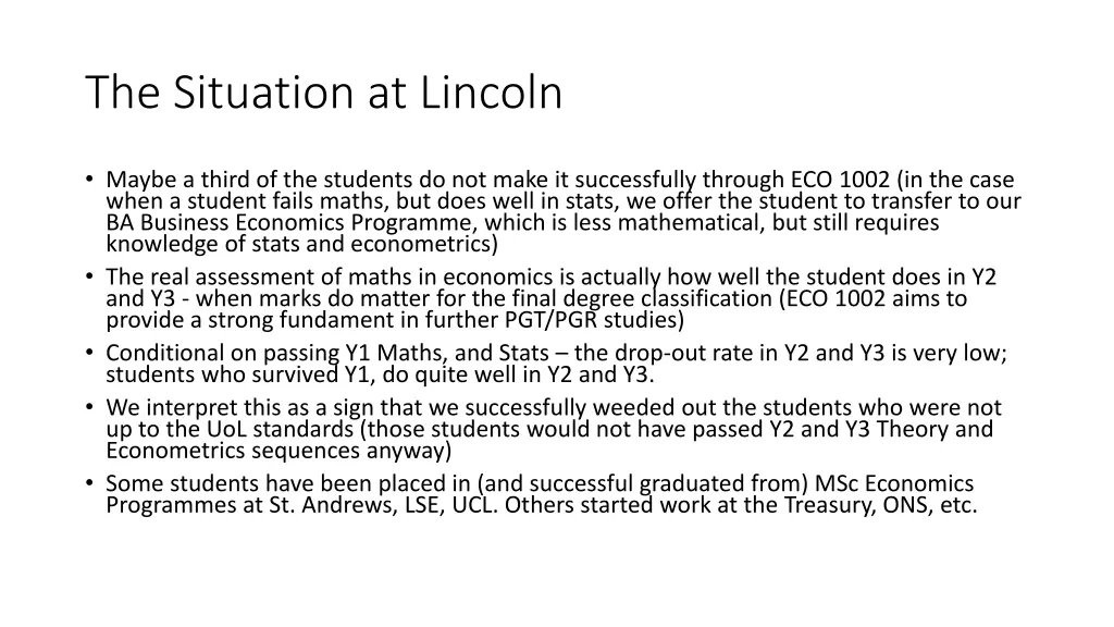 the situation at lincoln