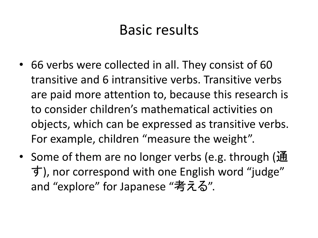 basic results