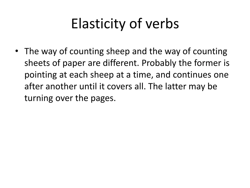 elasticity of verbs