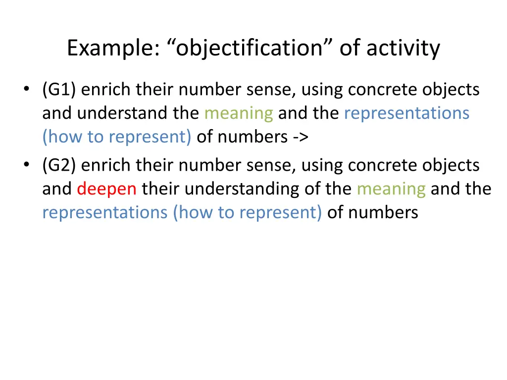 example objectification of activity