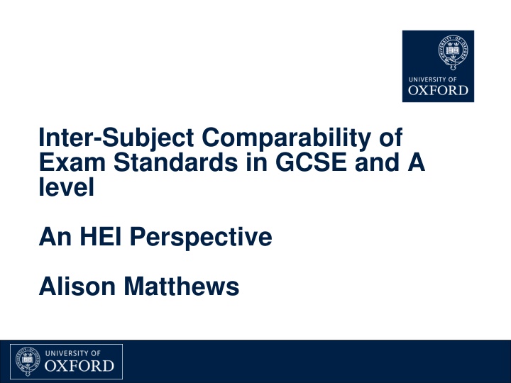 inter subject comparability of exam standards