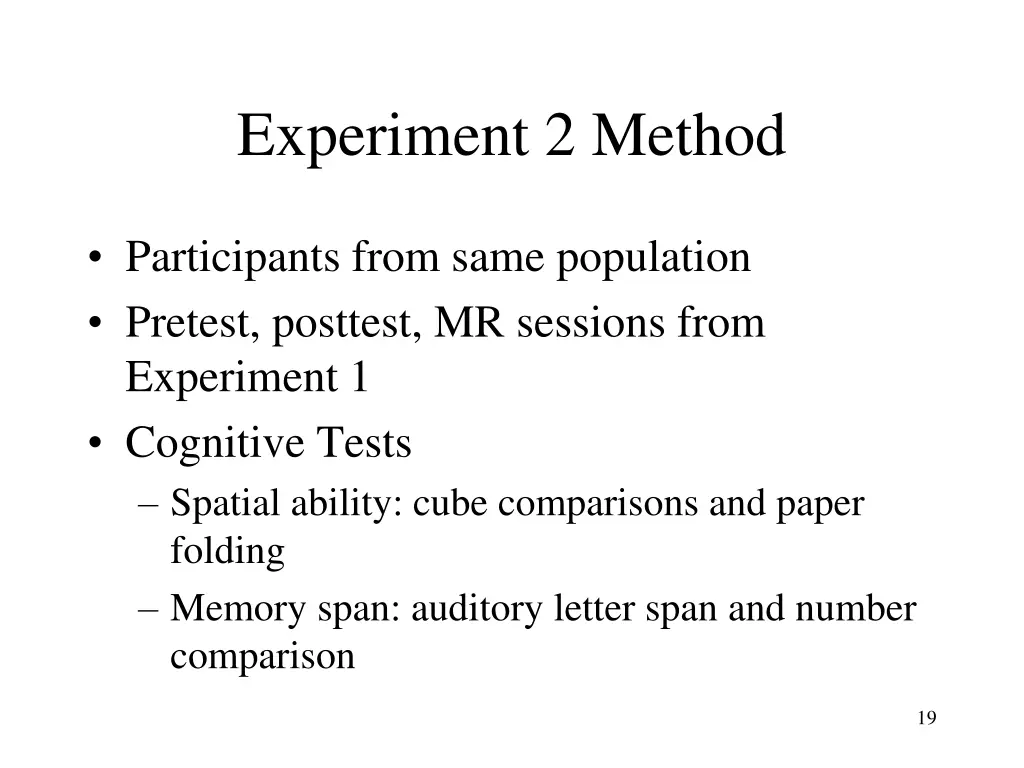 experiment 2 method