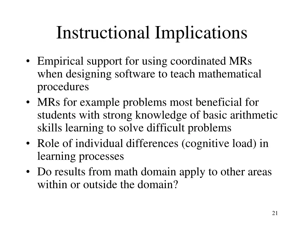 instructional implications