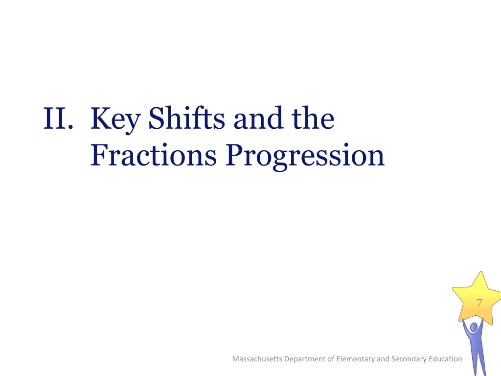 ii key shifts and the fractions progression