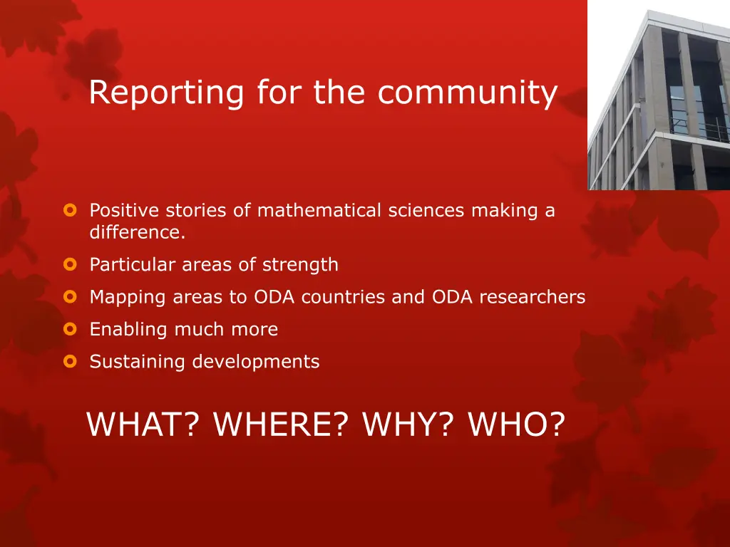 reporting for the community