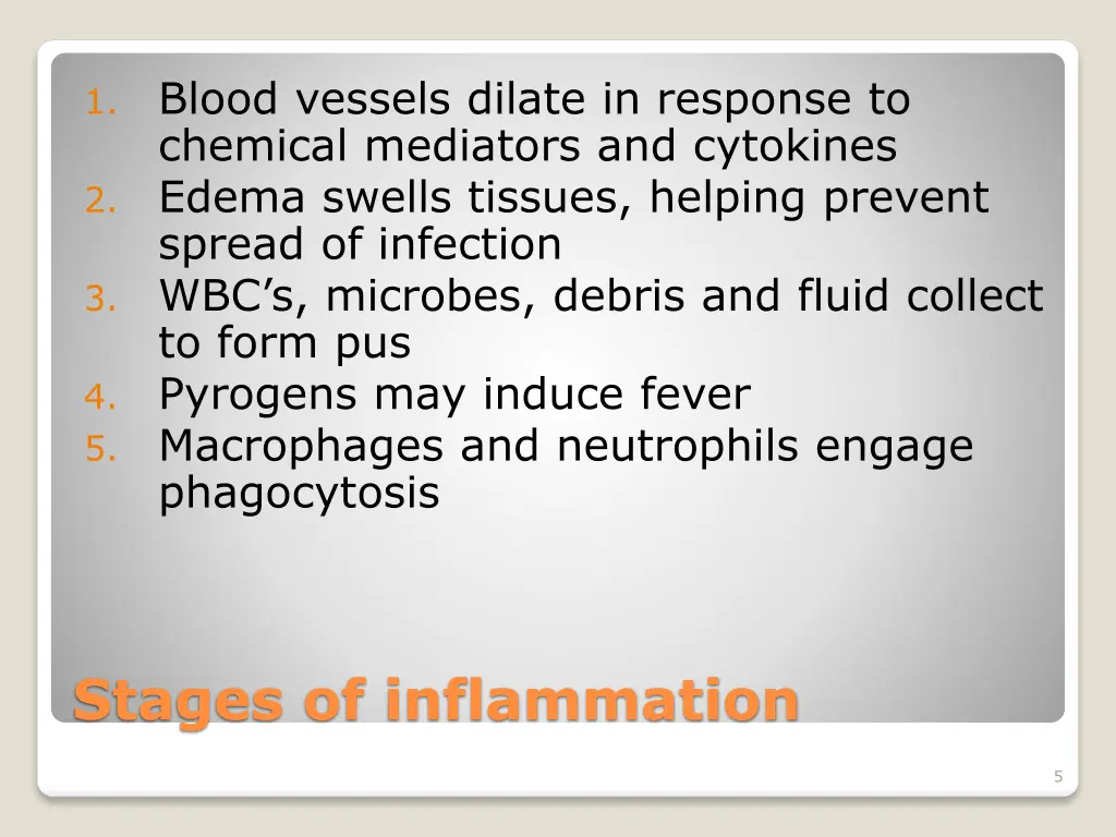 blood vessels dilate in response to chemical