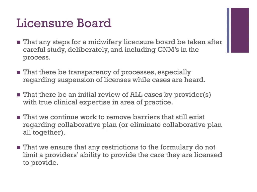 licensure board